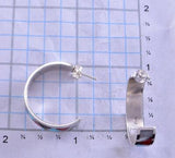 Silver & Turquoise Multistone Zuni Inlay Hoop Earrings by JP Ukestine 2H03K