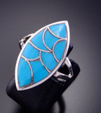 Size 7-3/4 Inlay Turquoise Ring by Orena Leekya 2L16Y