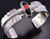 Coral and Jet Sacred Eagle Feather Bracelet by David Kuticka 2K13A
