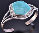 Silver & Kingman Turquoise Navajo Bracelet by Dave Skeets 2J12C