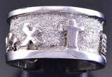 Size 7-1/4 Silver Christ's Resurrection Navajo Handmade Ring by Roger John 2F23J