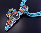 Hummingbird Mosaic Pendant with Heishi Necklace by Mary LouiseTafoya 2J20O