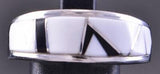 Size 9-1/2 Inlay White Buffalo Men's Ring 2K18K