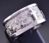 Size 7-1/4 Silver Christ's Resurrection Navajo Handmade Ring by Roger John 2F23J
