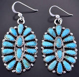 Silver & Turquoise Navajo Cluster Earrings by Zeita Begay 2B07F