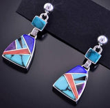Multistone Inlay Dangle Earrings by Joan Charlie 2K21B