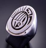 Size 10-14 Men's Ring with Bear Paw Design by Calvin Peterson 2L16J