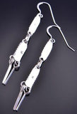 Silver & Turquoise Needle Point Zuni Earrings by Kathryn Qualo 2E17G