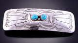 Turquoise and Silver Navajo Hair Barrette by Joanne Silver 2L16V