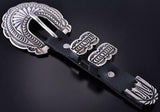 Silver Navajo Handstamped Concho Design Ranger Set Buckle by Maloney 1K18R