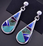 Teardrop Shaped Multistone Inlay Earrings by Evangline David 2K21E
