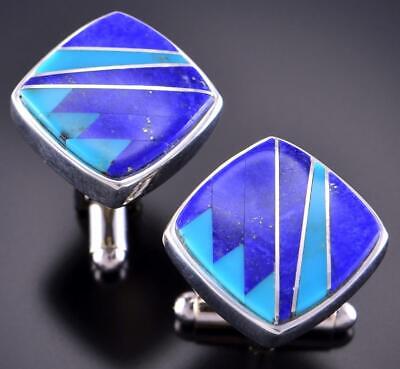 Turquoise and Lapis Cufflinks by Tully Gustine 2K15Z