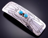 Turquoise and Silver Navajo Hair Barrette by Joanne Silver 2L16V