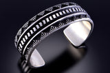 Silver Navajo Handmade Sacred Mountains Men's Bracelet by Elvira Bill 2L08C