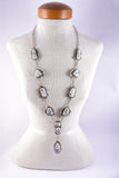 Large White Buffalo Lariat Necklace by Gilbert Tom 2L03R
