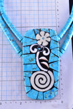 Turquoise Heishi and Flower Pendant by Mary Louise Tafoya 2J20T