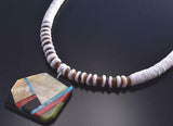 22" Turquoise Multistone Santo Domingo Necklace by Randy Garcia 9F26L