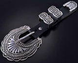 Silver Navajo Handstamped Concho Design Ranger Set Buckle by Maloney 1K18R