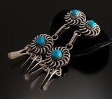 2-Tier Turquoise Eye Dazzler Earrings by Zuni Artist Allison Lementino 9B18C