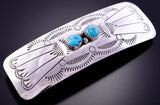 Turquoise and Silver Navajo Hair Barrette by Joanne Silver 2L16V