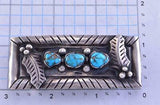 Vintage Silver & Turquoise Three Leaves Navajo Buckle by Ramon Platero 2C14B