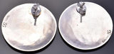 All Silver Navajo Round Strength Bear Claw Earrings by Stanley Gene 8E23Y