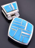 Silver & Turquoise Navajo Inlay Pendant by Pamela Daniels 2J12N