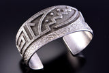 Silver Navajo Tufacast Seasons Bracelet by Tony Bowman 2L08H