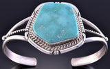 Silver & Kingman Turquoise Navajo Bracelet by Dave Skeets 2J12C