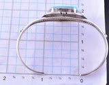 Silver & Kingman Turquoise Navajo Bracelet by Dave Skeets 2J12C