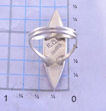 Size 8 Silver & Turquoise Multistone Zuni Inlay Ring by Emma Edaakie 2E18O
