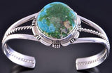 Silver & Sonoran Gold Turquoise Navajo Handmade Bracelet by Norvin Johnson 2J12B