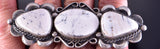 Adjustable Silver & White Buffalo Turquoise Horizontal Ring by Betta Lee 2A04F