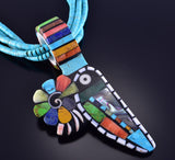 Hummingbird Mosaic Pendant with Heishi Necklace by Mary LouiseTafoya 2J20O