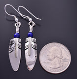 Ray Tracey Small Feather Earrings with Lapis - 1J10X