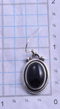 ZBM Silver Onyx Round Navajo Design Dangle Earrings by Erick Begay 8C06T