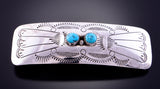 Turquoise and Silver Navajo Hair Barrette by Joanne Silver 2L16V
