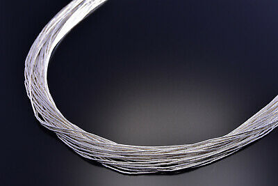 20 Strand Liquid Silver Necklace 18 Inches long 9J15N