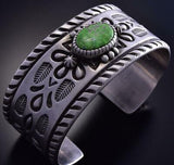 Silver & Carico Lake Turquoise Many Feathers Men's Bracelet by Erick Begay 9K17U