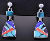 Multistone Inlay Dangle Earrings by Joan Charlie 2K21B