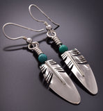 Ray Tracey Small Feather Earrings with Turquoise - 1J10W