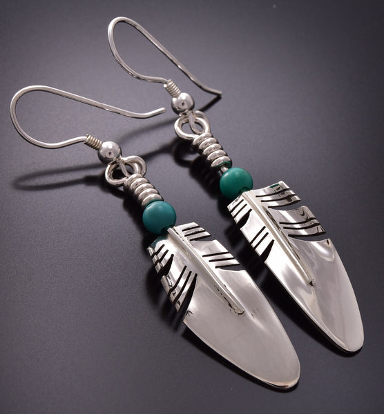 Ray Tracey Small Feather Earrings with Turquoise - 1J10W