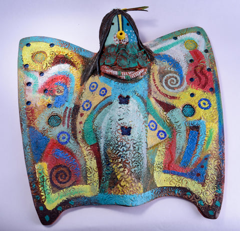 Navajo Pottery - Yei Bi Chei Mask - Butterfly Design by David John 2L07A