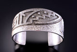 Silver Navajo Tufacast Seasons Bracelet by Tony Bowman 2L08H